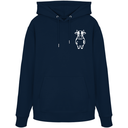 Angry Cow Statement-Print – French Navy Hoodie | GÖRL Bio-Baumwolle, DTF-Druck in DE