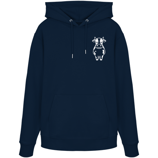 Angry Cow Statement-Print – French Navy Hoodie | GÖRL Bio-Baumwolle, DTF-Druck in DE