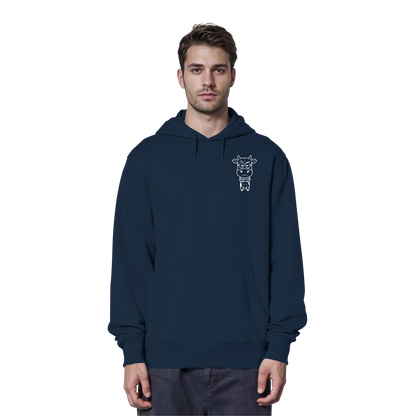 Annoyed Cow Statement-Print – French Navy Hoodie | GÖRL Bio-Baumwolle, DTF-Druck in DE