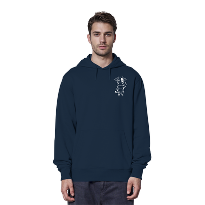 Finger Cow Statement-Print – French Navy Hoodie | GÖRL Bio-Baumwolle, DTF-Druck in DE