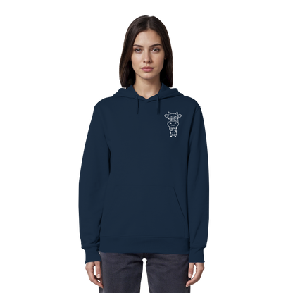 Annoyed Cow Statement-Print – French Navy Hoodie | GÖRL Bio-Baumwolle, DTF-Druck in DE