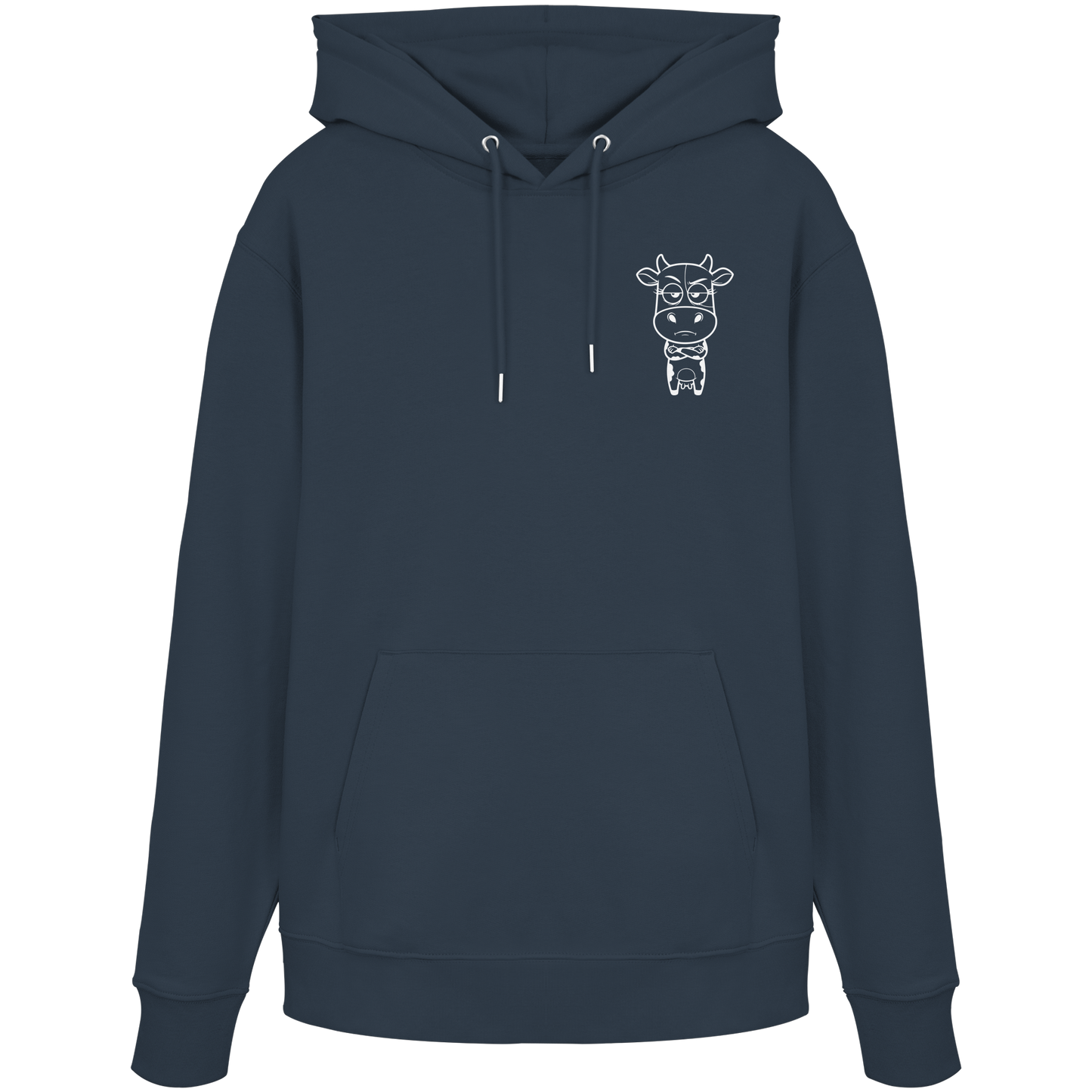 Annoyed Cow Statement-Print – India Ink Grey Hoodie | GÖRL Bio-Baumwolle, DTF-Druck in DE