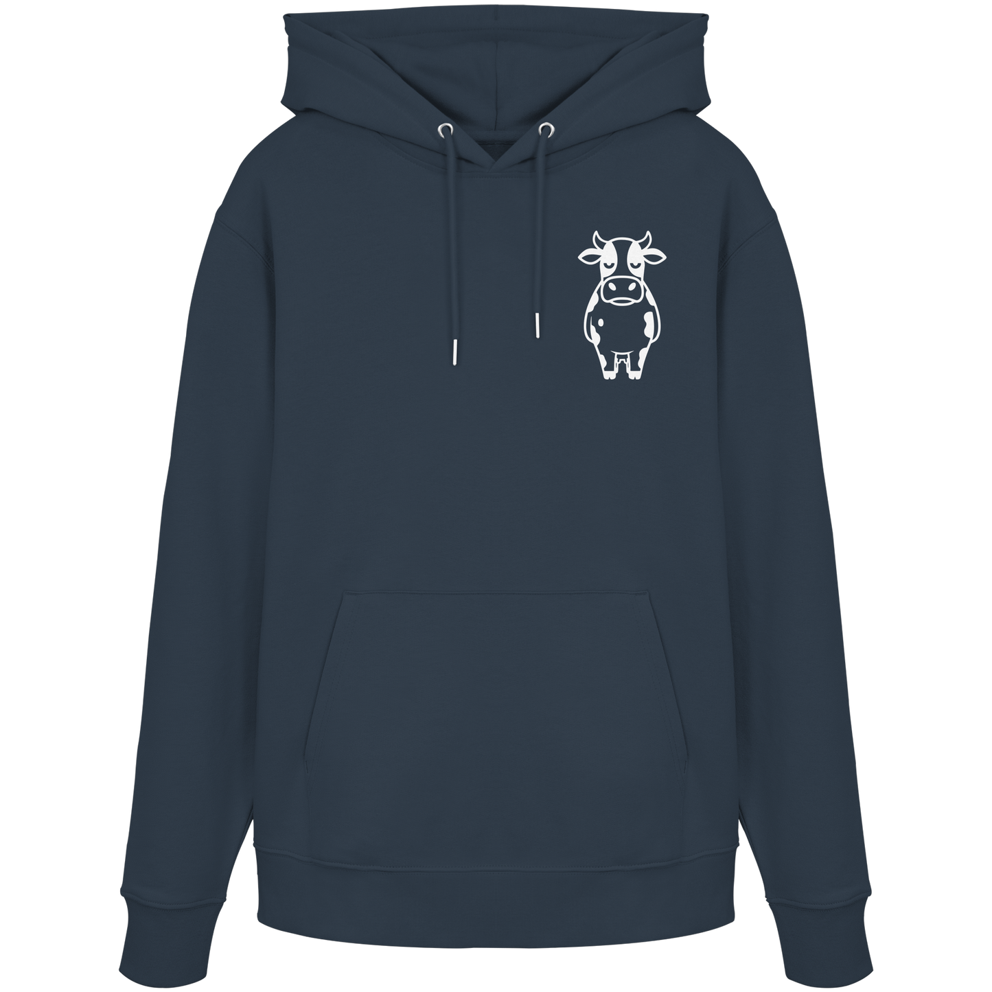 Angry Cow Statement-Print – India Ink Grey Hoodie | GÖRL Bio-Baumwolle, DTF-Druck in DE
