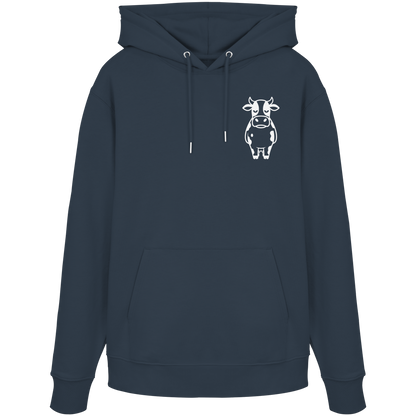 Angry Cow Statement-Print – India Ink Grey Hoodie | GÖRL Bio-Baumwolle, DTF-Druck in DE