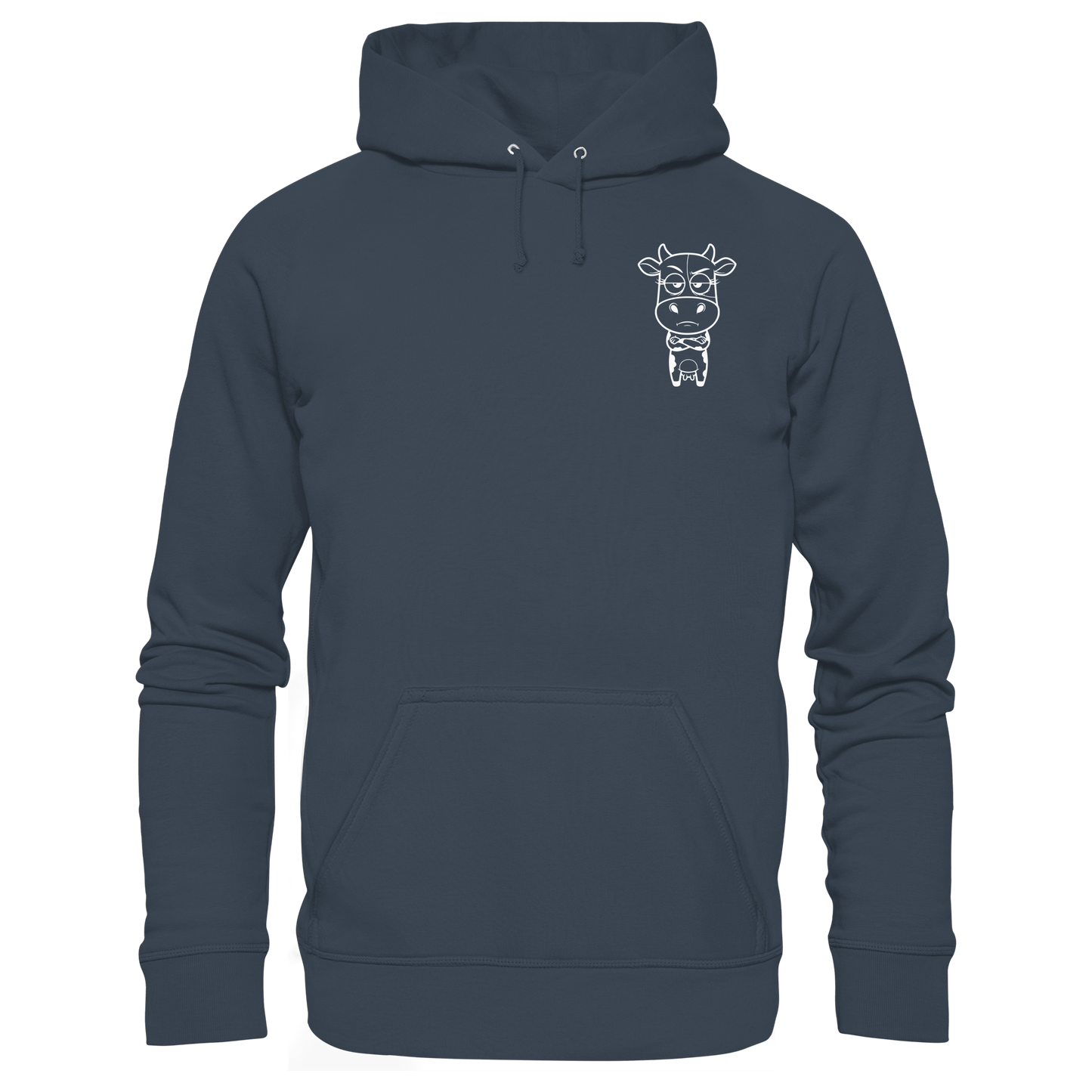 Annoyed Cow Statement-Print – India Ink Grey Hoodie | GÖRL Bio-Baumwolle, DTF-Druck in DE