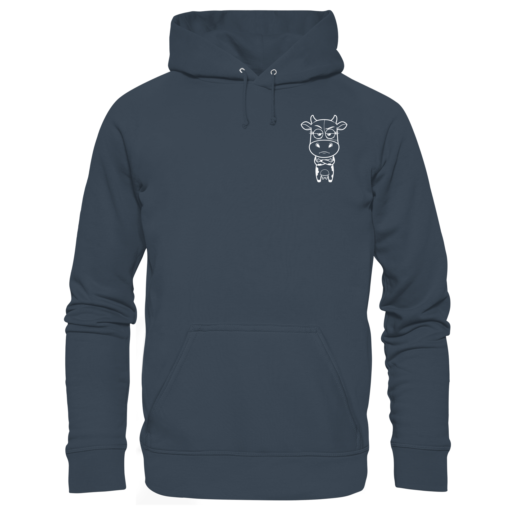 Annoyed Cow Statement-Print – India Ink Grey Hoodie | GÖRL Bio-Baumwolle, DTF-Druck in DE
