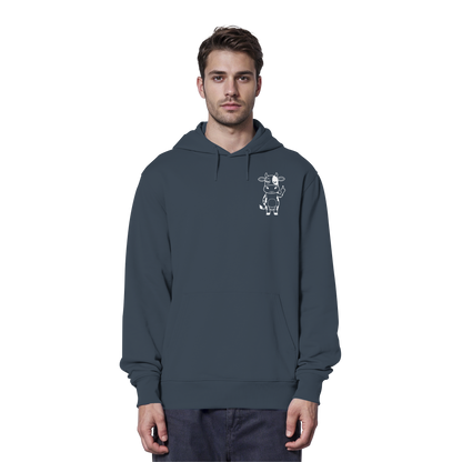 Finger Cow Statement-Print – India Ink Grey Hoodie | GÖRL Bio-Baumwolle, DTF-Druck in DE