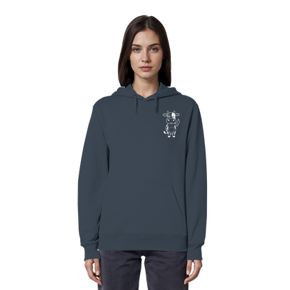 Finger Cow Statement-Print – India Ink Grey Hoodie | GÖRL Bio-Baumwolle, DTF-Druck in DE