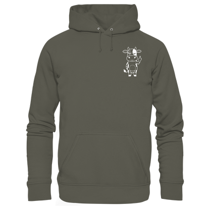 Finger Cow Statement-Print – Khaki Hoodie | GÖRL Bio-Baumwolle, DTF-Druck in DE