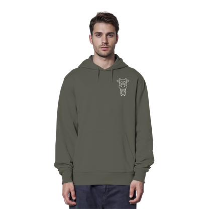 Annoyed Cow Statement-Print – Khaki Hoodie | GÖRL Bio-Baumwolle, DTF-Druck in DE