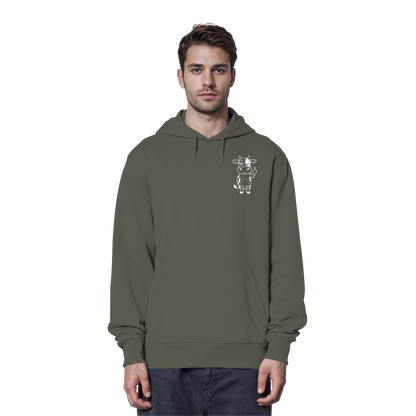 Finger Cow Statement-Print – Khaki Hoodie | GÖRL Bio-Baumwolle, DTF-Druck in DE