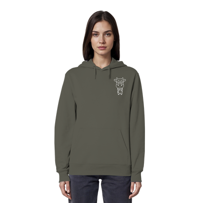 Annoyed Cow Statement-Print – Khaki Hoodie | GÖRL Bio-Baumwolle, DTF-Druck in DE