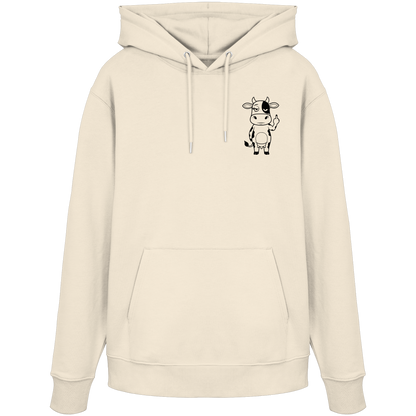 Finger Cow Statement-Print – Natural Raw Hoodie | GÖRL Bio-Baumwolle, DTF-Druck in DE