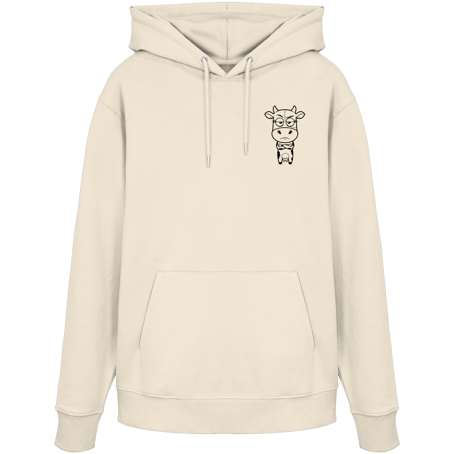 Annoyed Cow Statement-Print – Natural Raw Hoodie | GÖRL Bio-Baumwolle, DTF-Druck in DE
