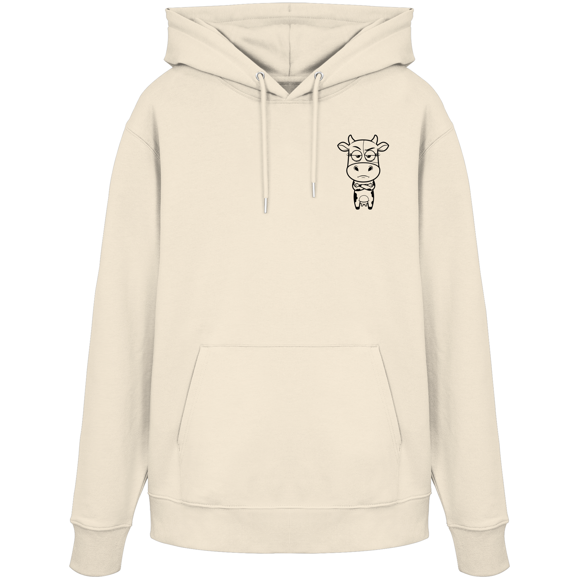 Annoyed Cow Statement-Print – Natural Raw Hoodie | GÖRL Bio-Baumwolle, DTF-Druck in DE