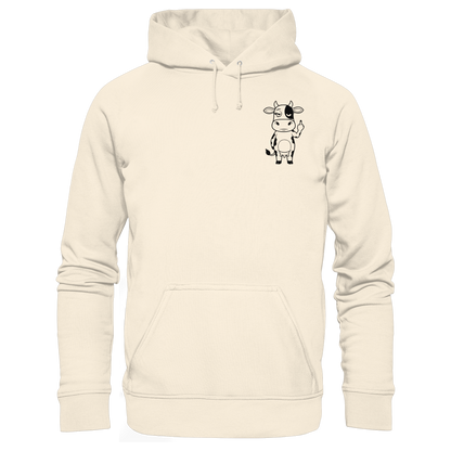 Finger Cow Statement-Print – Natural Raw Hoodie | GÖRL Bio-Baumwolle, DTF-Druck in DE