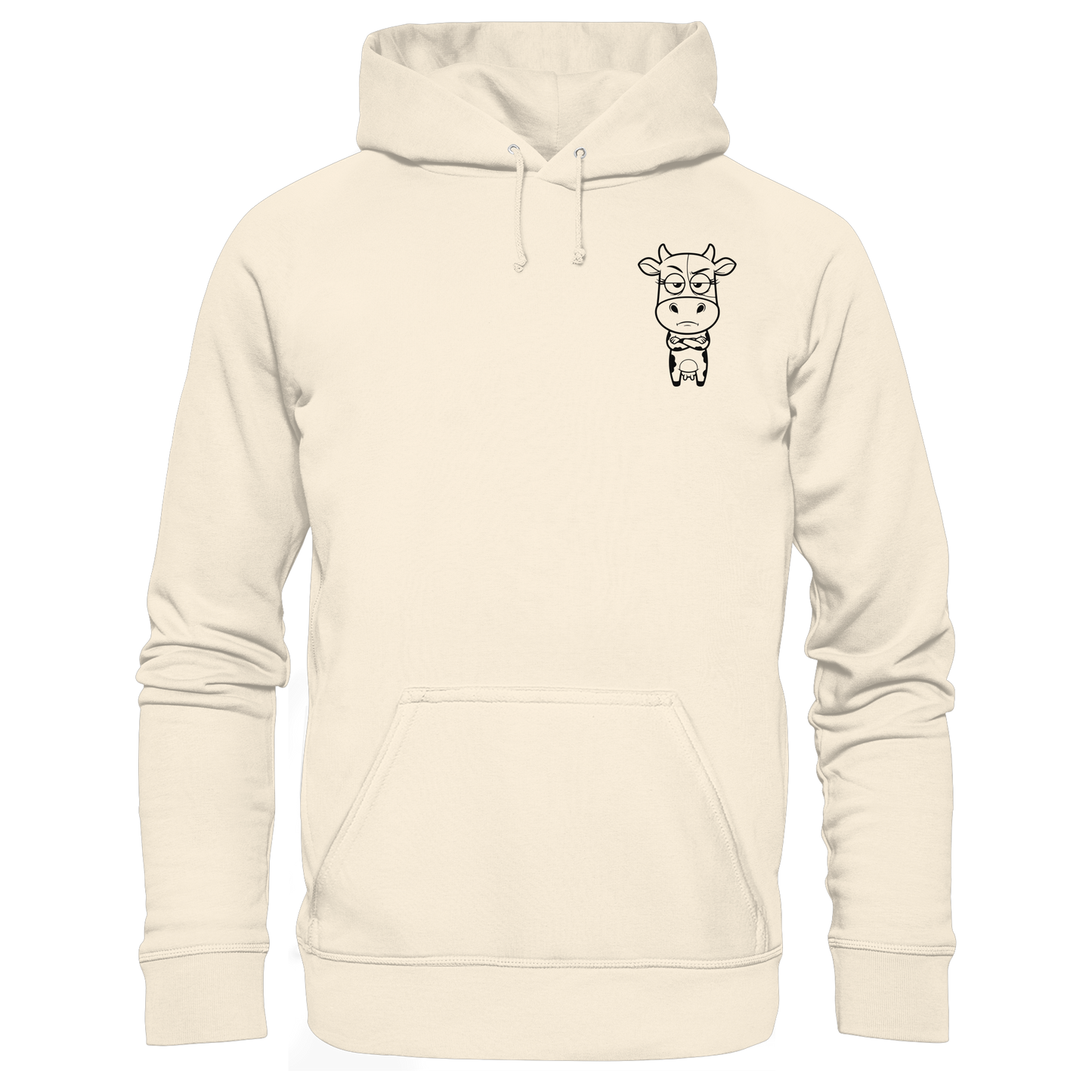 Annoyed Cow Statement-Print – Natural Raw Hoodie | GÖRL Bio-Baumwolle, DTF-Druck in DE