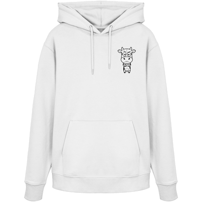 Annoyed Cow Statement-Print – Weiss Hoodie | GÖRL Bio-Baumwolle, DTF-Druck in DE