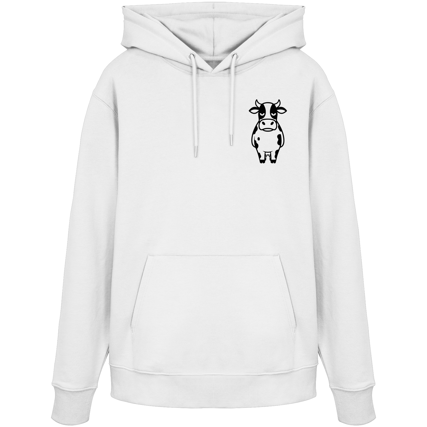 Angry Cow Statement-Print – Weiss Hoodie | GÖRL Bio-Baumwolle, DTF-Druck in DE