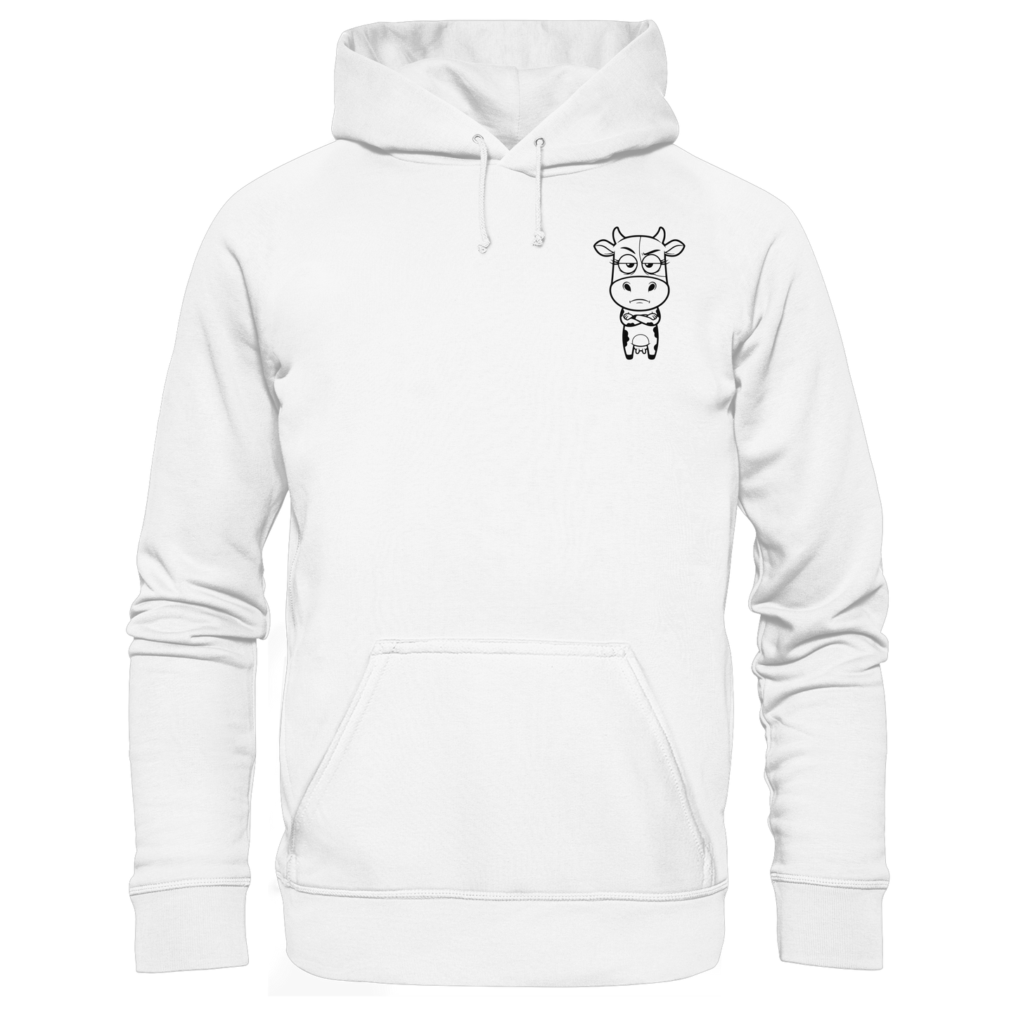 Annoyed Cow Statement-Print – Weiss Hoodie | GÖRL Bio-Baumwolle, DTF-Druck in DE