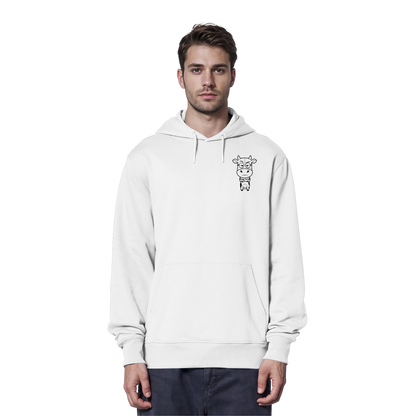 Annoyed Cow Statement-Print – Weiss Hoodie | GÖRL Bio-Baumwolle, DTF-Druck in DE