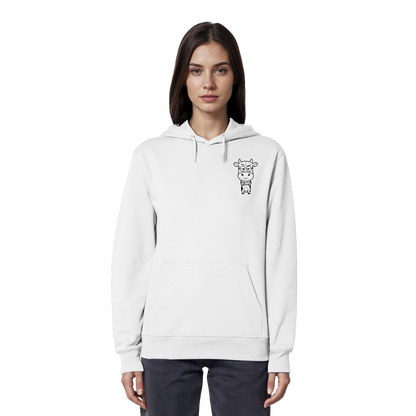 Annoyed Cow Statement-Print – Weiss Hoodie | GÖRL Bio-Baumwolle, DTF-Druck in DE
