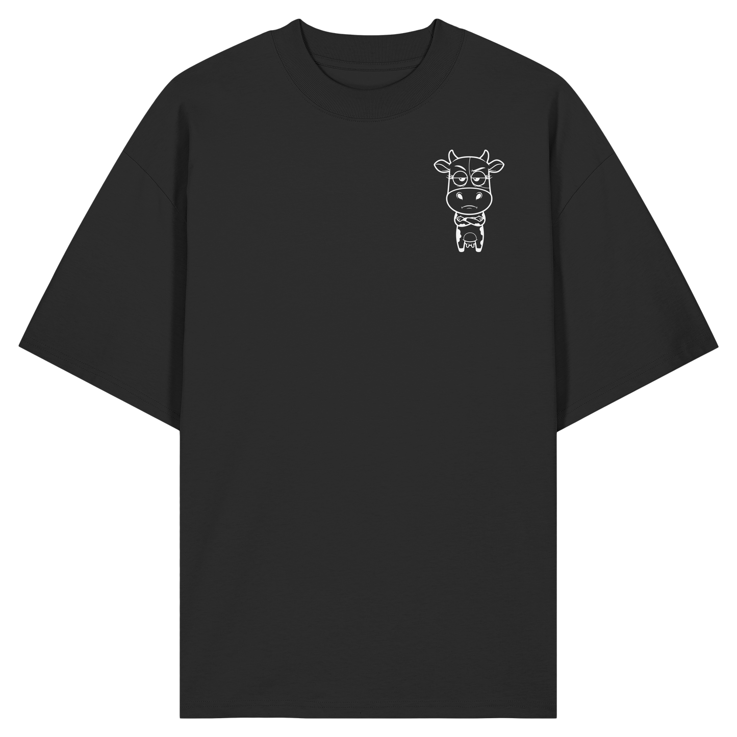 Annoyed Cow Statement-Print – Schwarz Oversize Shirt | GÖRL Bio-Baumwolle, DTF-Druck in DE
