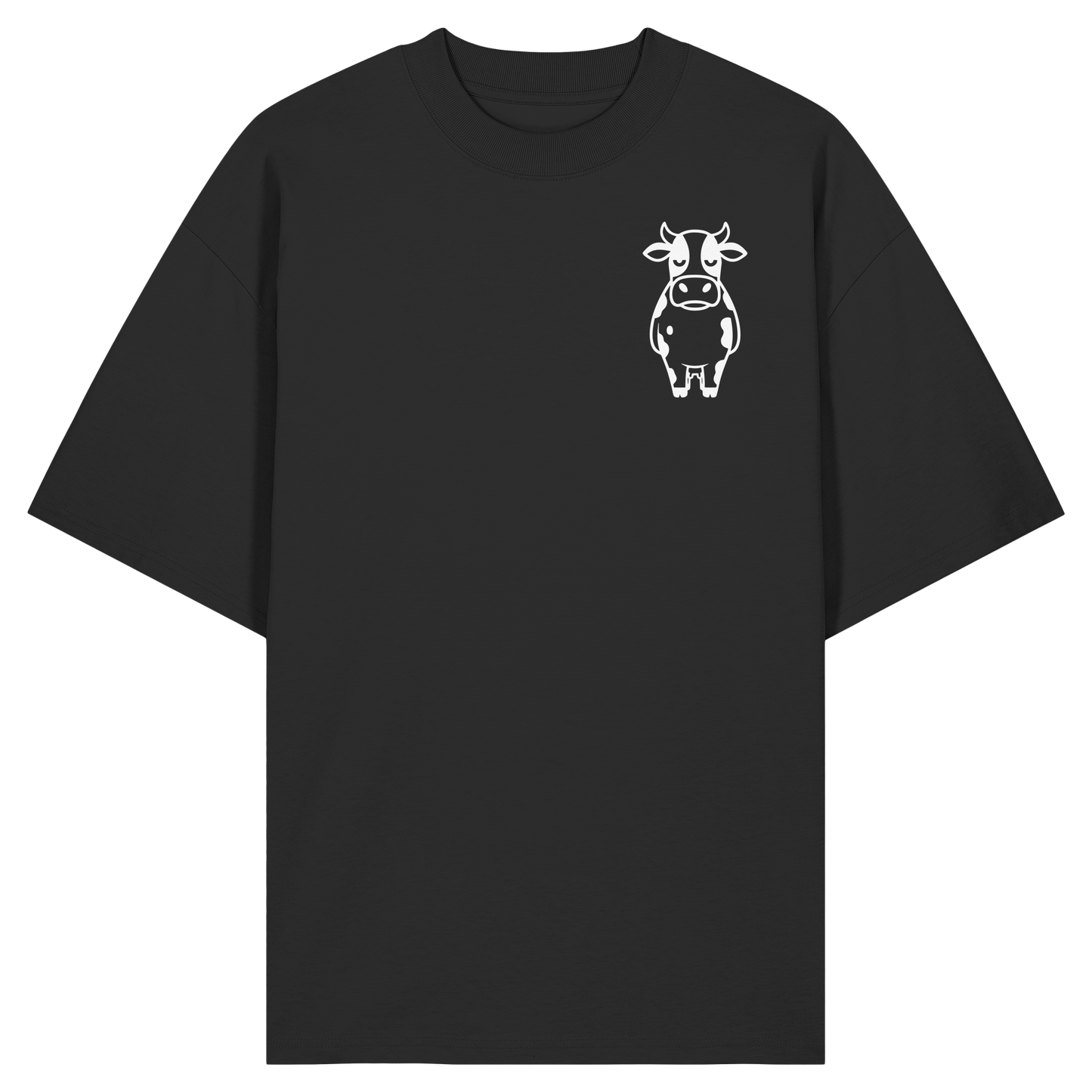 Angry Cow Statement-Print – Schwarz Oversize Shirt | GÖRL Bio-Baumwolle, DTF-Druck in DE