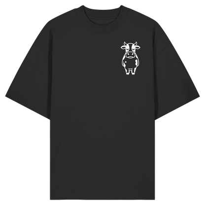 Angry Cow Statement-Print – Schwarz Oversize Shirt | GÖRL Bio-Baumwolle, DTF-Druck in DE