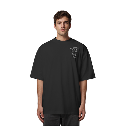 Annoyed Cow Statement-Print – Schwarz Oversize Shirt | GÖRL Bio-Baumwolle, DTF-Druck in DE