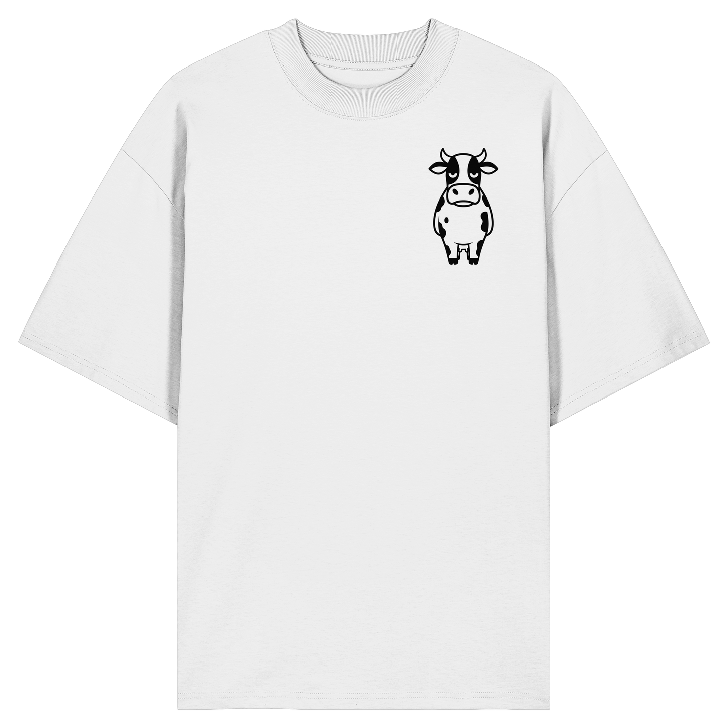 Angry Cow Statement-Print – Weiss Oversize Shirt | GÖRL Bio-Baumwolle, DTF-Druck in DE