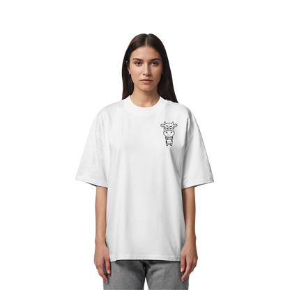 Annoyed Cow Statement-Print – Weiss Oversize Shirt | GÖRL Bio-Baumwolle, DTF-Druck in DE