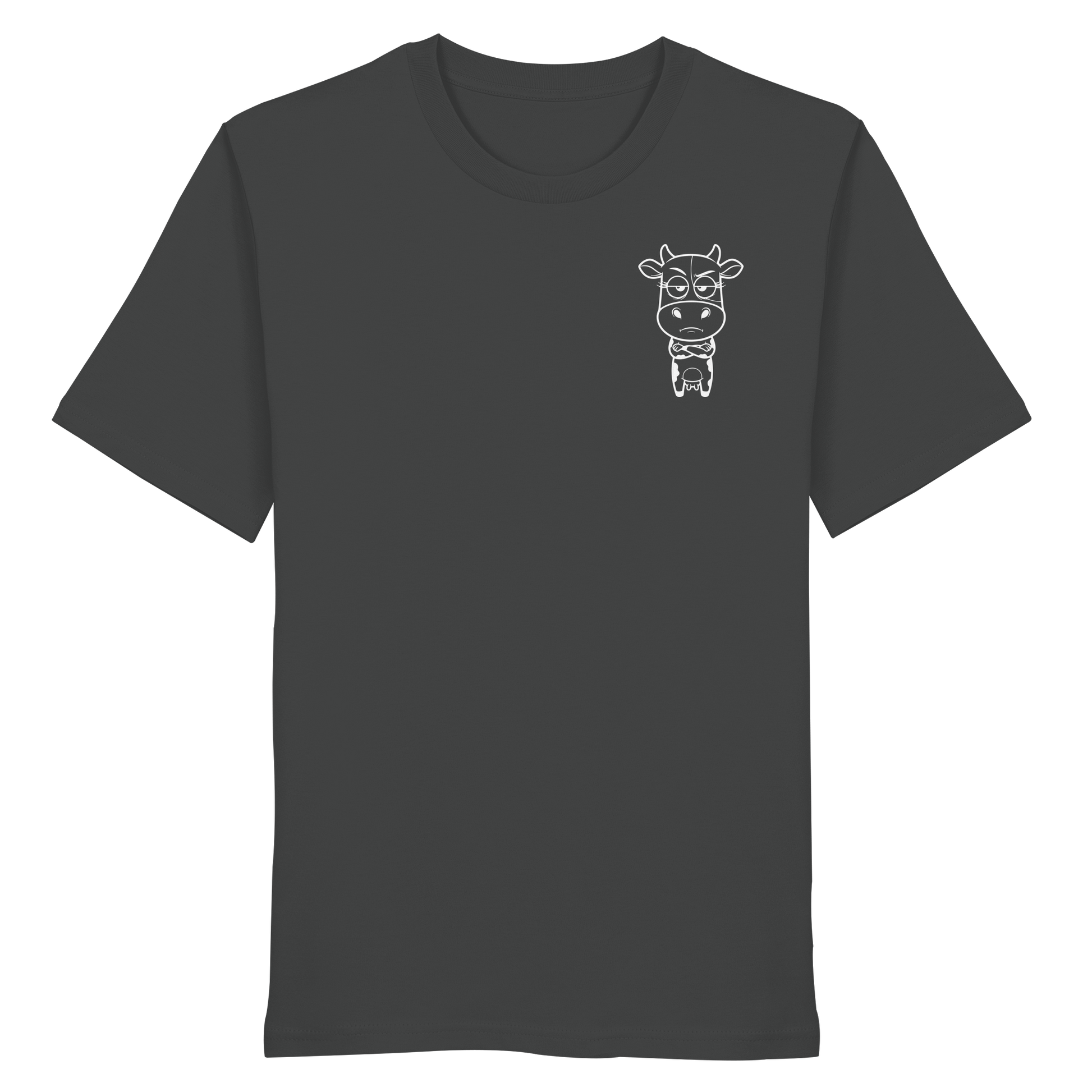 Annoyed Cow Statement-Print – Anthracite Bio Shirt | GÖRL Bio-Baumwolle, DTF-Druck in DE