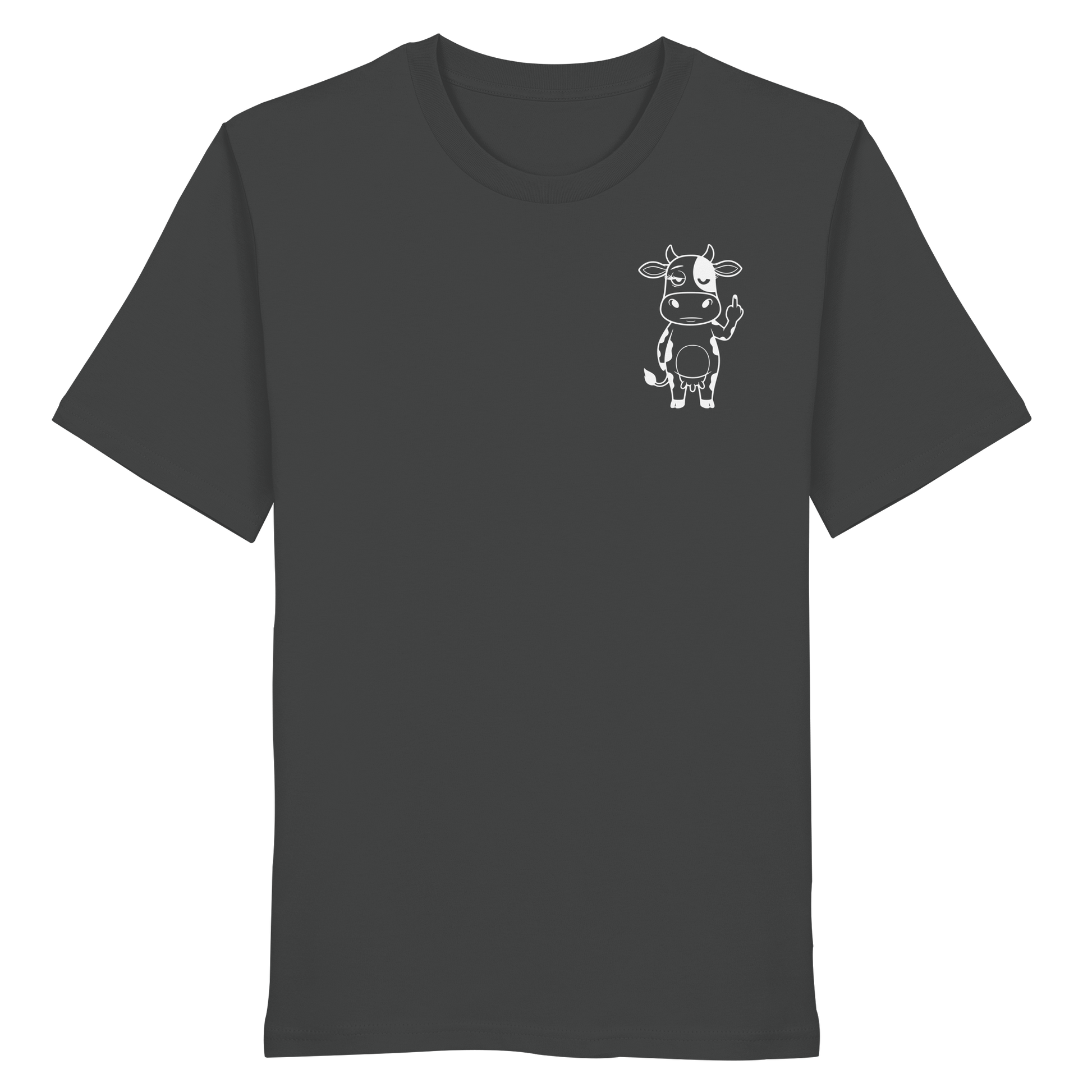 Finger Cow Statement-Print – Anthracite Bio Shirt | GÖRL Bio-Baumwolle, DTF-Druck in DE