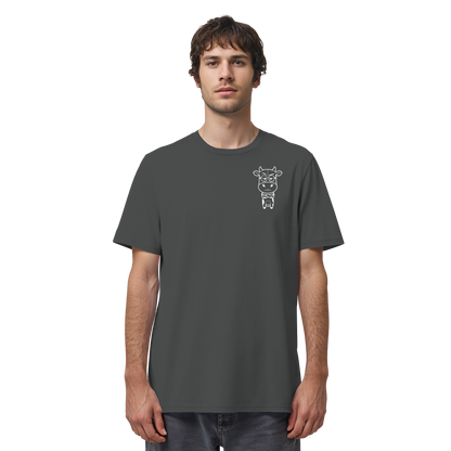 Annoyed Cow Statement-Print – Anthracite Bio Shirt | GÖRL Bio-Baumwolle, DTF-Druck in DE