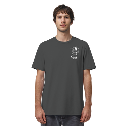 Finger Cow Statement-Print – Anthracite Bio Shirt | GÖRL Bio-Baumwolle, DTF-Druck in DE