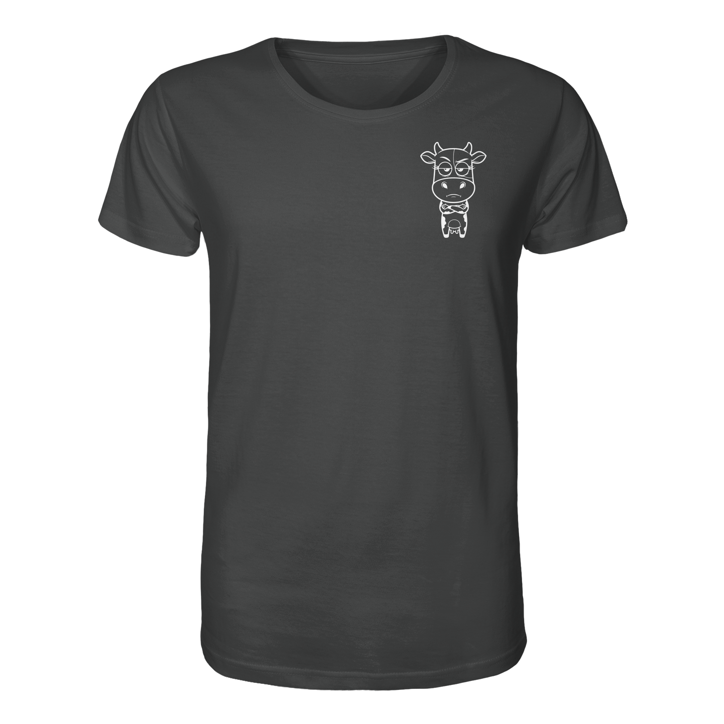 Annoyed Cow Statement-Print – Anthracite Bio Shirt | GÖRL Bio-Baumwolle, DTF-Druck in DE
