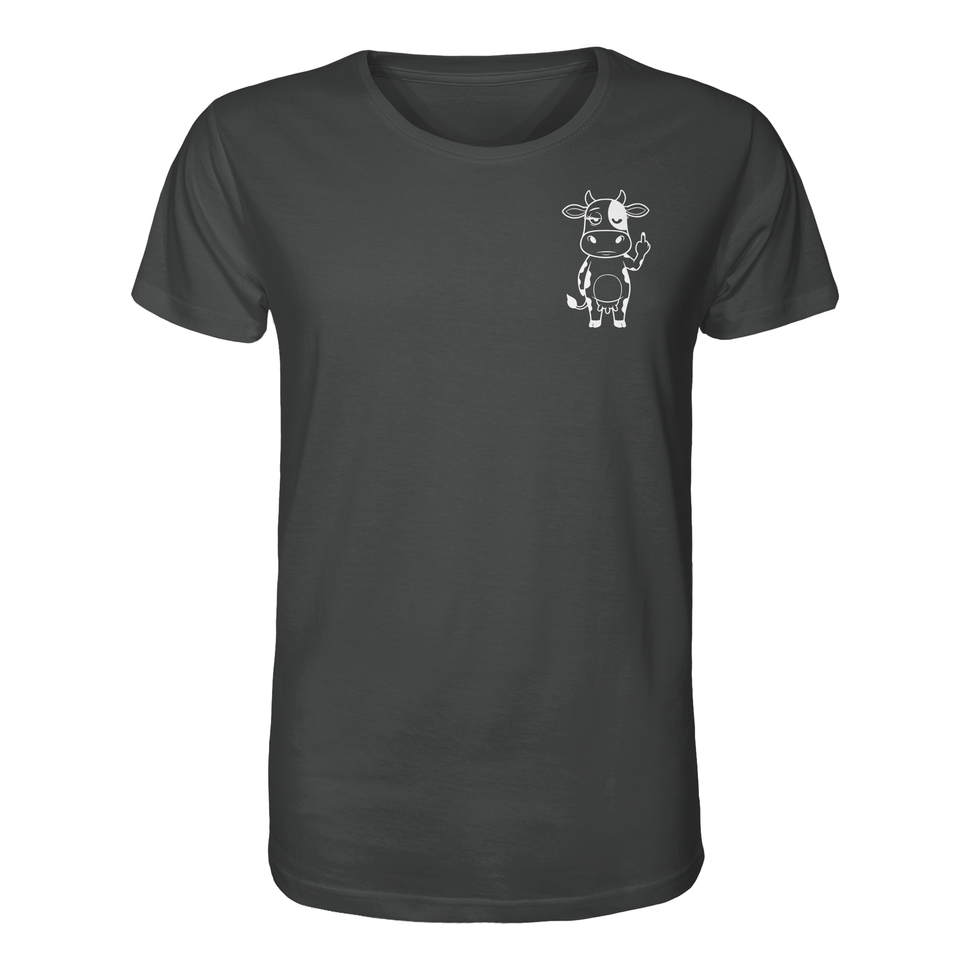 Finger Cow Statement-Print – Anthracite Bio Shirt | GÖRL Bio-Baumwolle, DTF-Druck in DE