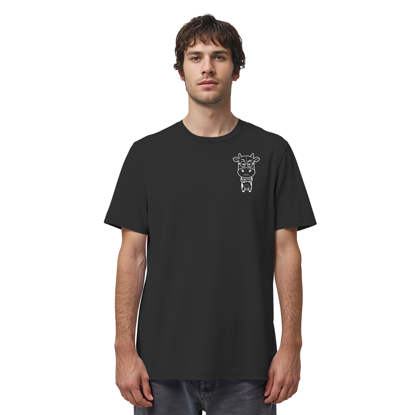 Annoyed Cow Statement-Print – Schwarz Bio Shirt | GÖRL Bio-Baumwolle, DTF-Druck in DE