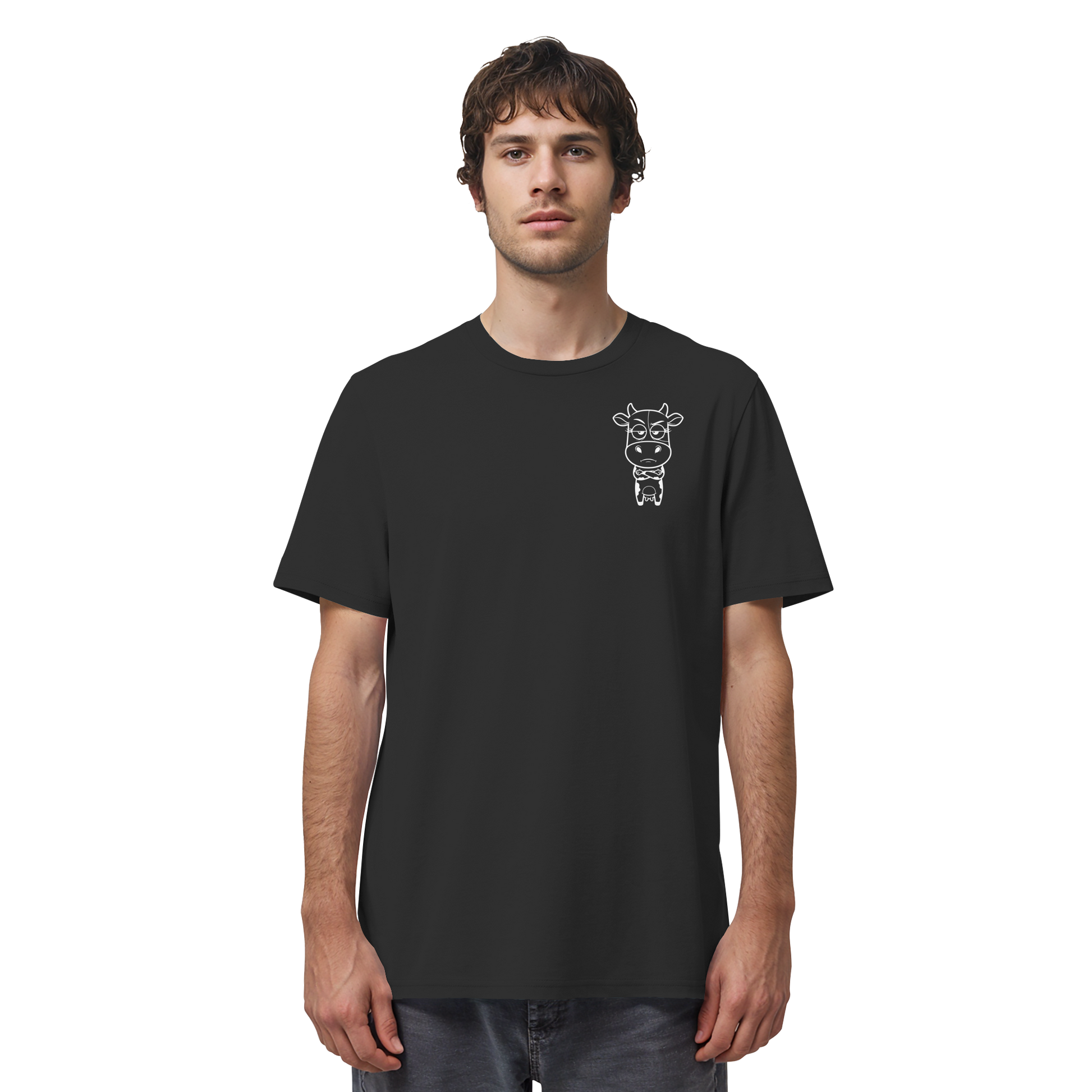Annoyed Cow Statement-Print – Schwarz Bio Shirt | GÖRL Bio-Baumwolle, DTF-Druck in DE