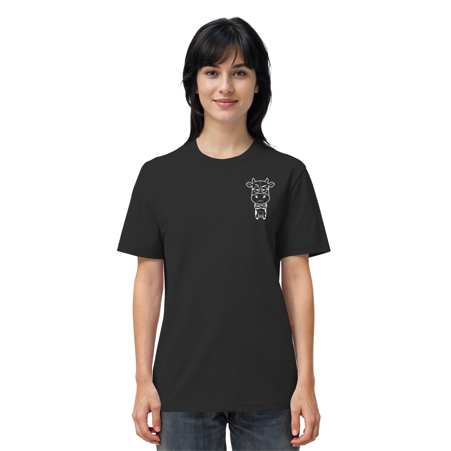 Annoyed Cow Statement-Print – Schwarz Bio Shirt | GÖRL Bio-Baumwolle, DTF-Druck in DE