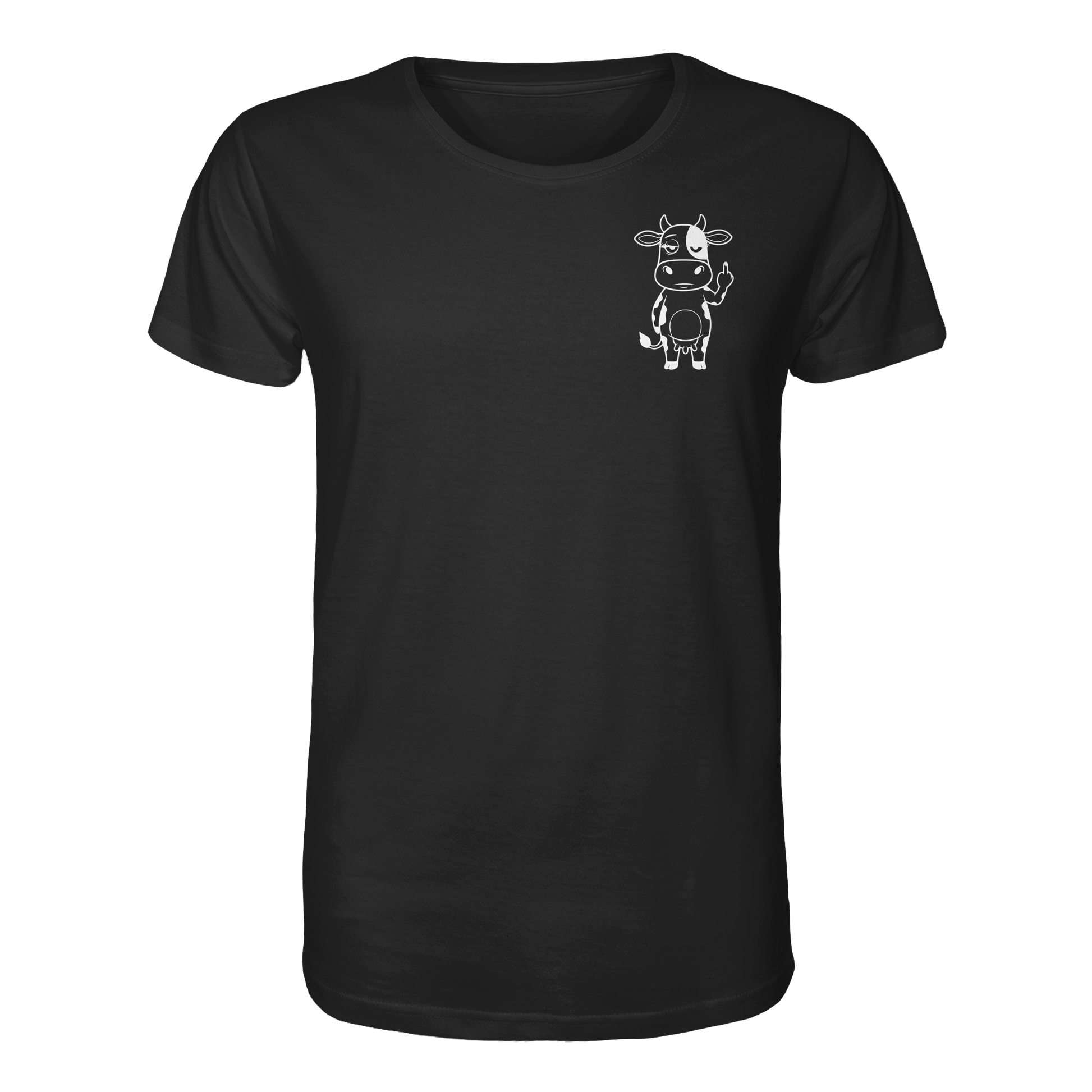 Finger Cow Statement-Print – Schwarz Bio Shirt | GÖRL Bio-Baumwolle, DTF-Druck in DE