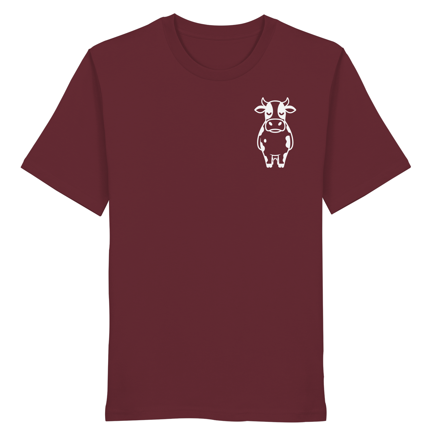 Angry Cow Statement-Print – Burgundy Bio Shirt | GÖRL Bio-Baumwolle, DTF-Druck in DE