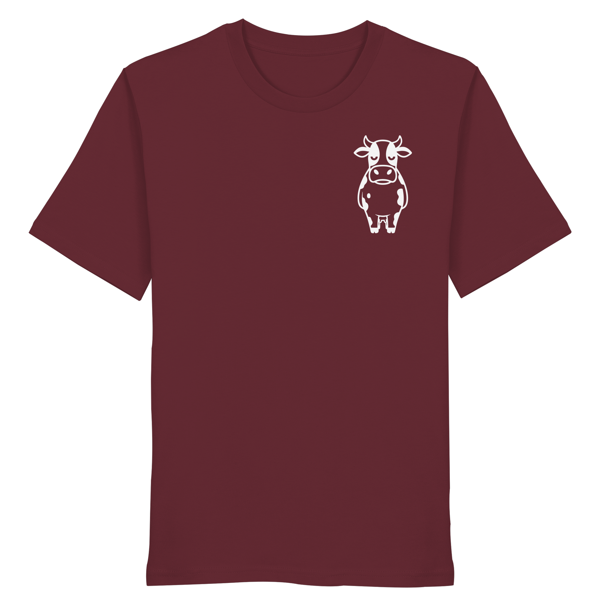 Angry Cow Statement-Print – Burgundy Bio Shirt | GÖRL Bio-Baumwolle, DTF-Druck in DE