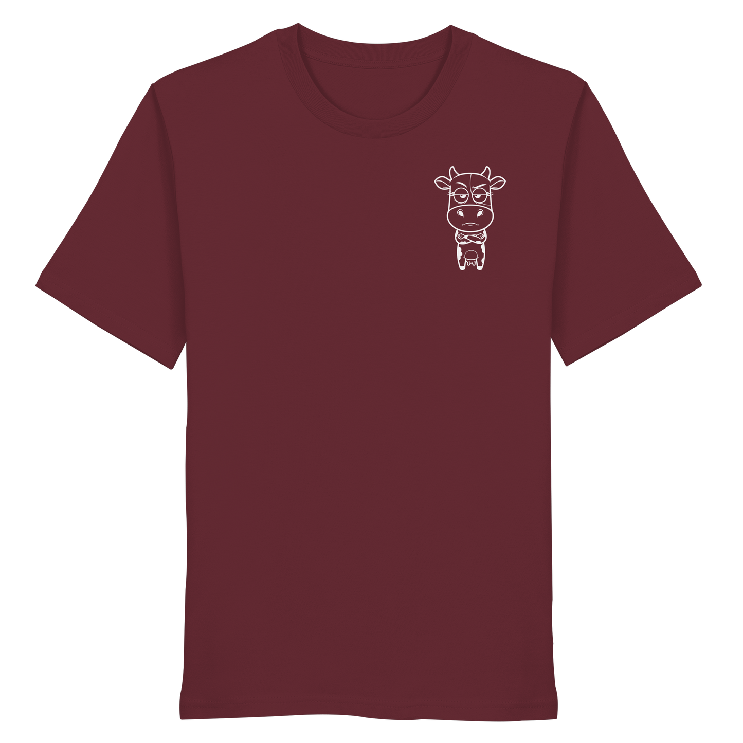 Annoyed Cow Statement-Print – Burgundy Bio Shirt | GÖRL Bio-Baumwolle, DTF-Druck in DE