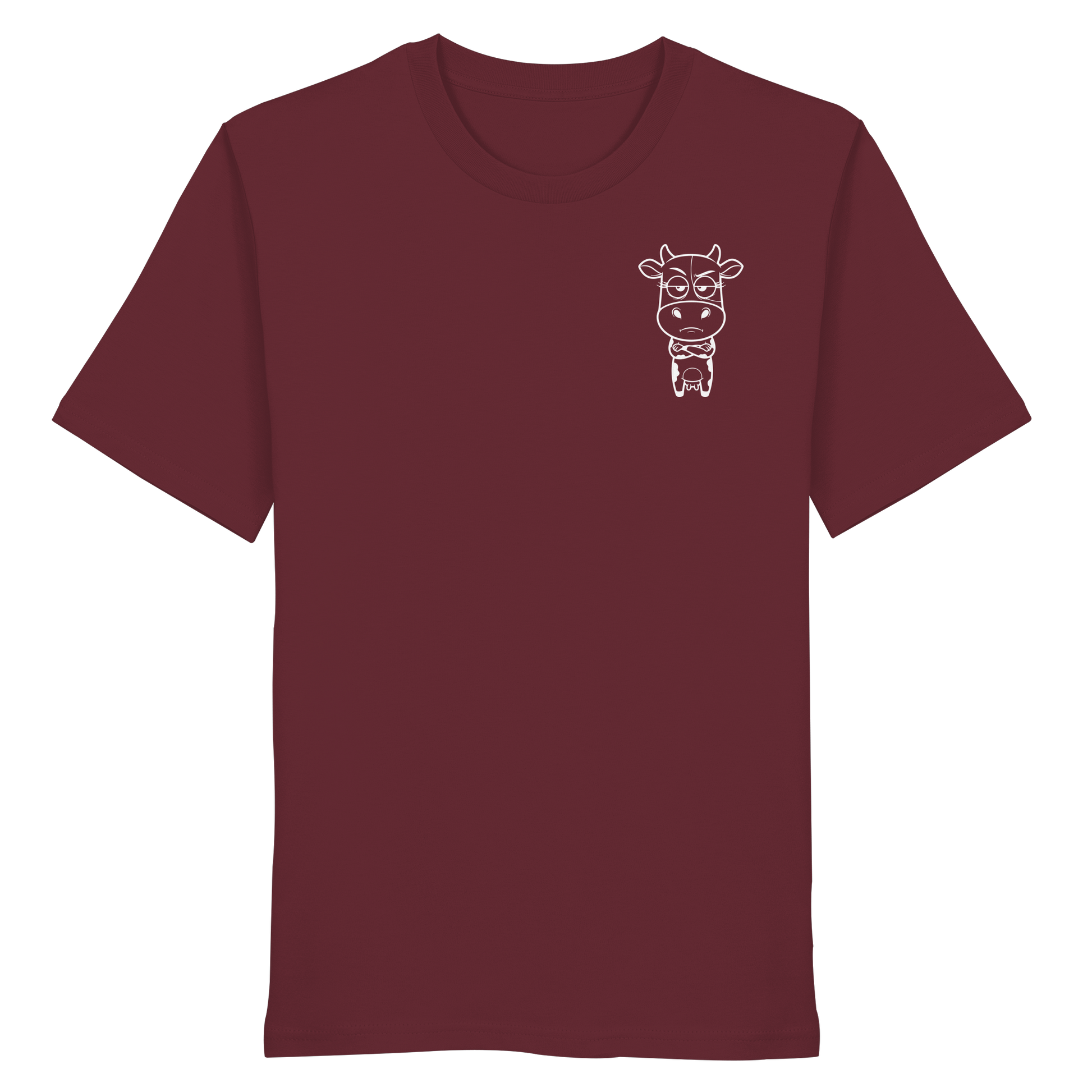 Annoyed Cow Statement-Print – Burgundy Bio Shirt | GÖRL Bio-Baumwolle, DTF-Druck in DE