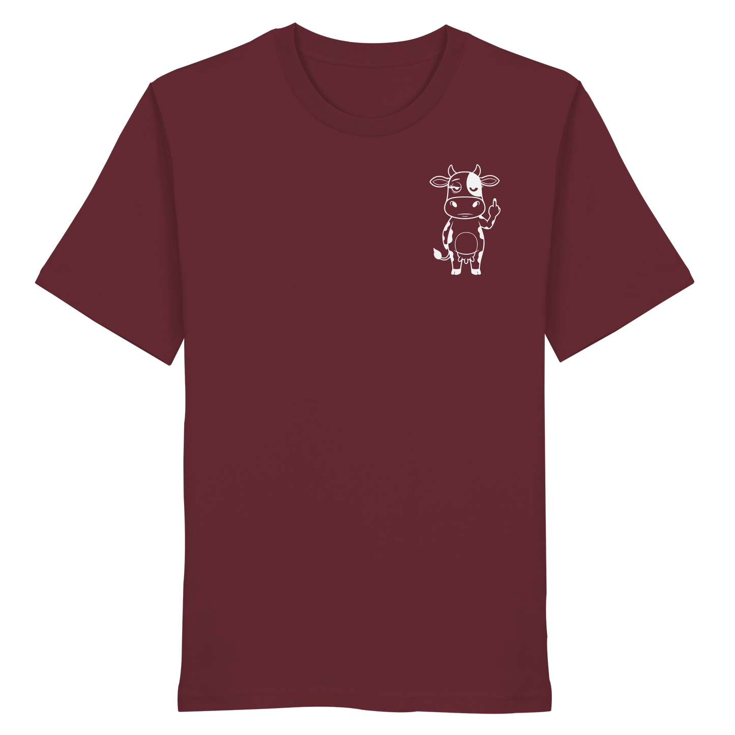 Finger Cow Statement-Print – Burgundy Bio Shirt | GÖRL Bio-Baumwolle, DTF-Druck in DE