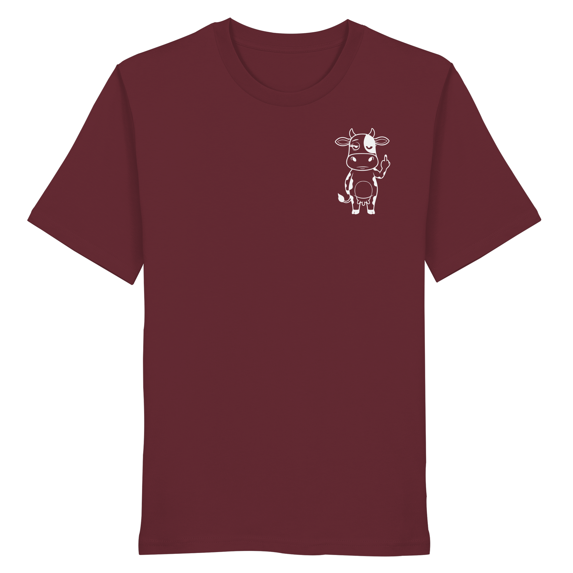 Finger Cow Statement-Print – Burgundy Bio Shirt | GÖRL Bio-Baumwolle, DTF-Druck in DE