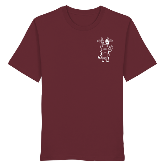 Finger Cow Statement-Print – Burgundy Bio Shirt | GÖRL Bio-Baumwolle, DTF-Druck in DE