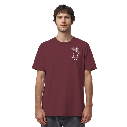 Finger Cow Statement-Print – Burgundy Bio Shirt | GÖRL Bio-Baumwolle, DTF-Druck in DE